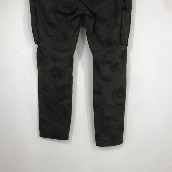 HUDSON - MENS 34 - OLIVE CAMO COTTON BLEND CARGO PANTS - Picture 6 of 8